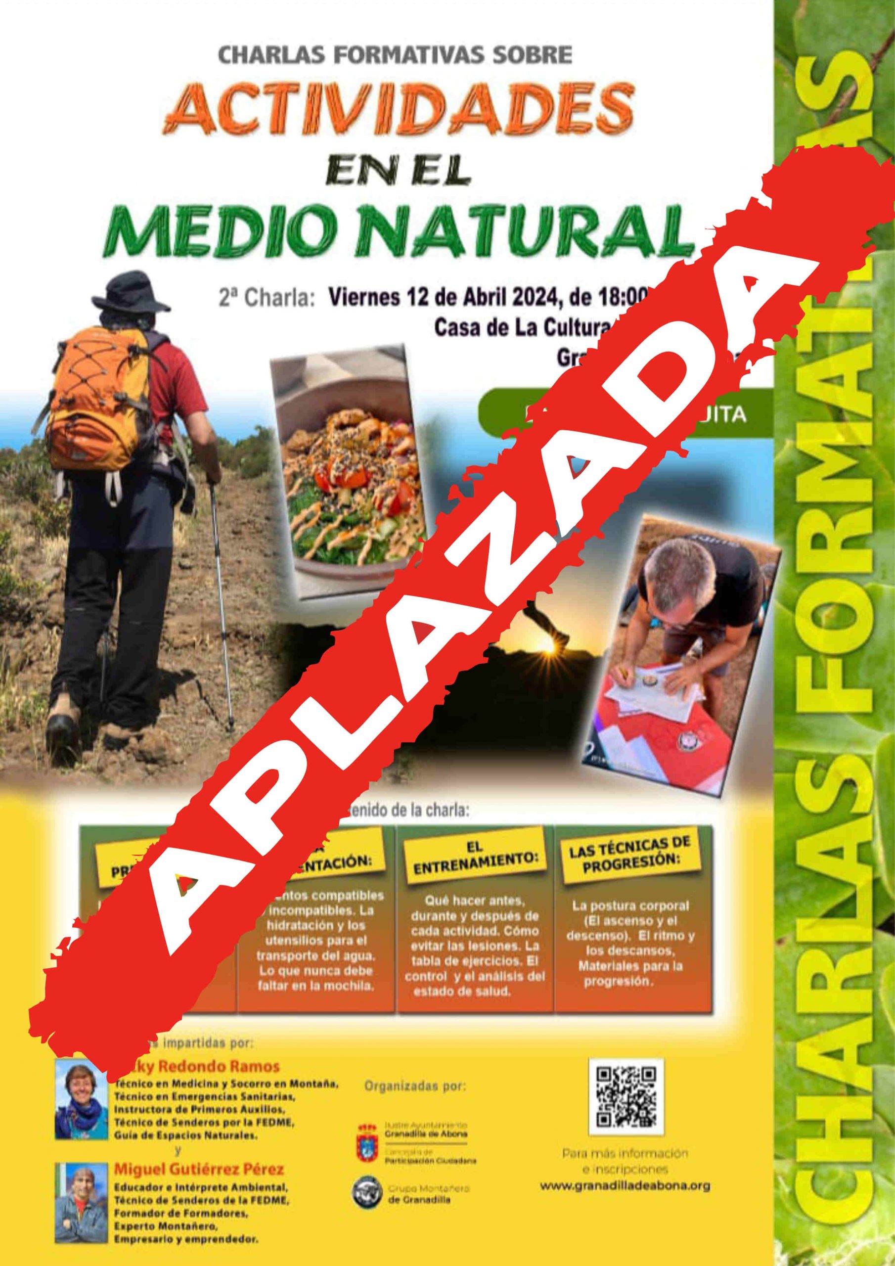 CARTEL CHARLAS FORMATIVAS SOBRE ACTIVIDADES EN EL MEDIO NATURAL 12 04